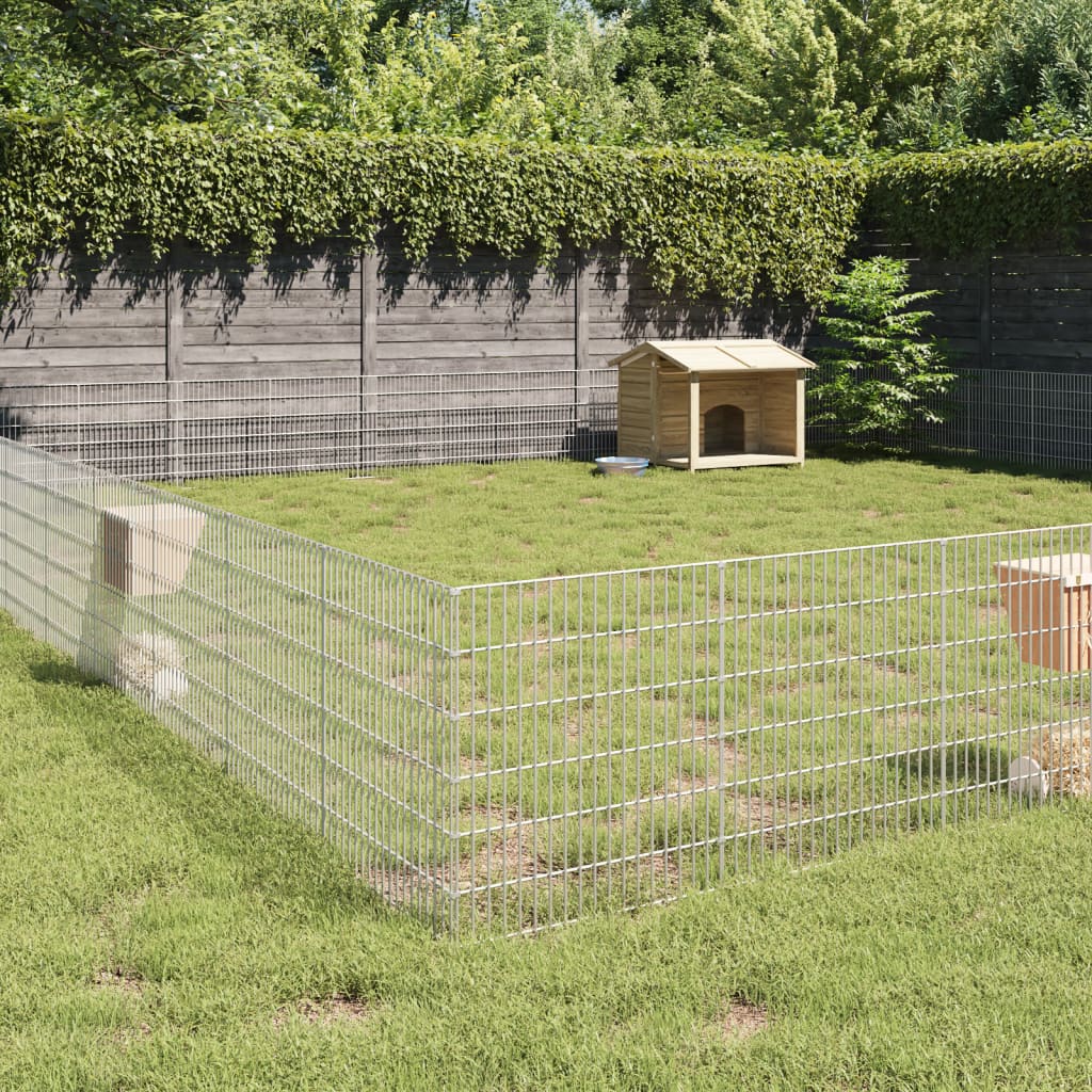 VidaXL Animal Storage 48 Panels 54x60 cm Galvanized iron