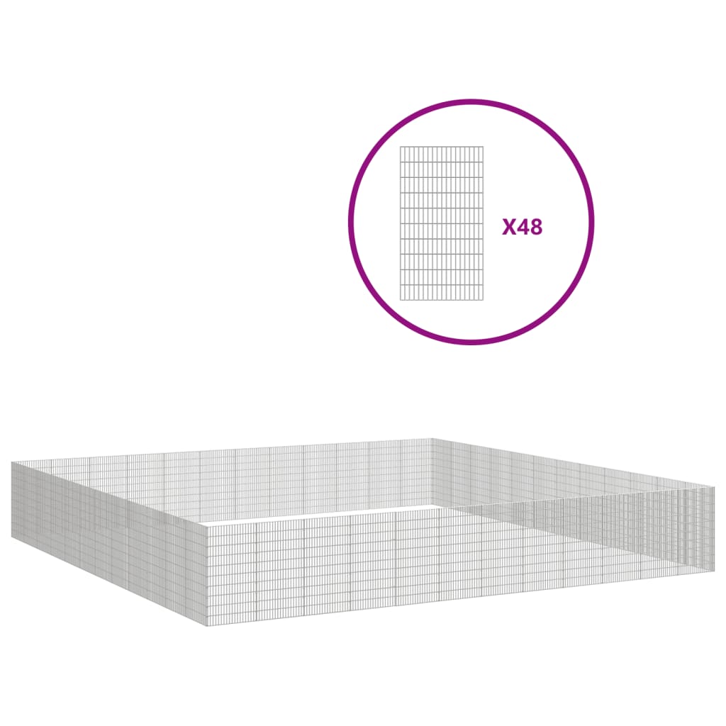VidaXL Animal Storage 48 Panels 54x100 cm Galvanized iron