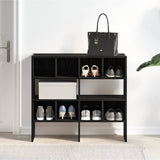 Vidaxl shoe racks 2 st stackable 89.5x30x40 cm black oak colored