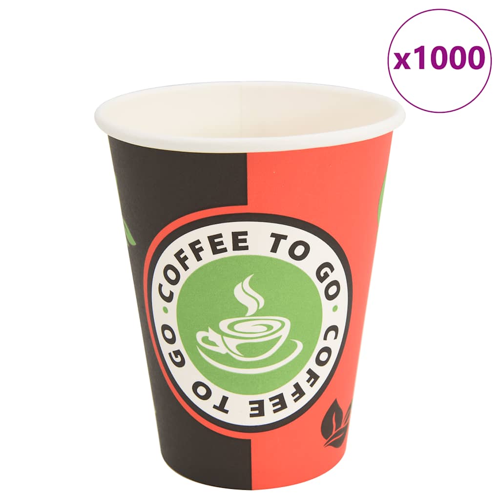 Vidaxl papirnate kavne skodelice 1000 ST 12oz 300 ml rdeče in črno