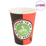 Vidaxl papirnate kavne skodelice 1000 ST 12oz 300 ml rdeče in črno