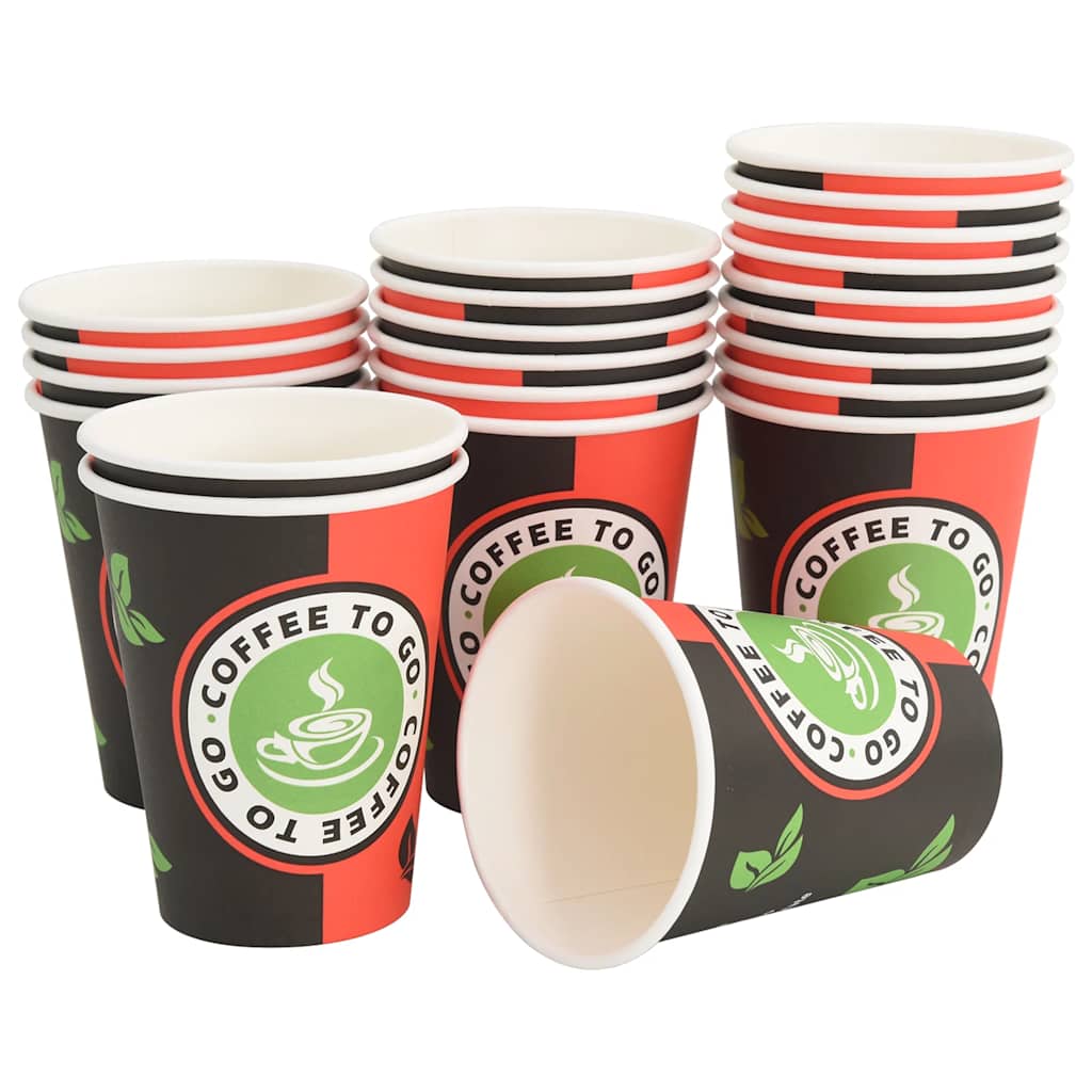 Vidaxl papirnate kavne skodelice 1000 ST 12oz 300 ml rdeče in črno