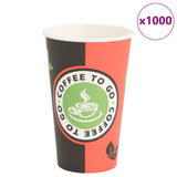 Vidaxl papirnate kavne skodelice 1000 st 16oz 400 ml rdeče in črno