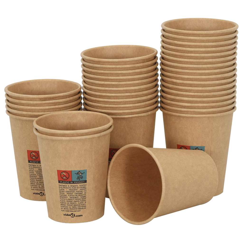Vidaxl paper coffee cups 1000 pcs 8oz 200 ml brown