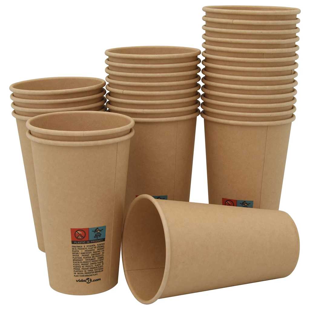 Vidaxl paper coffee cups 1000 st 16OZ 400 ml brown