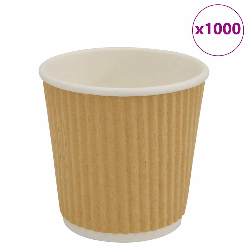 Vidaxl paper coffee cups 1000 pcoz 100 ml brown