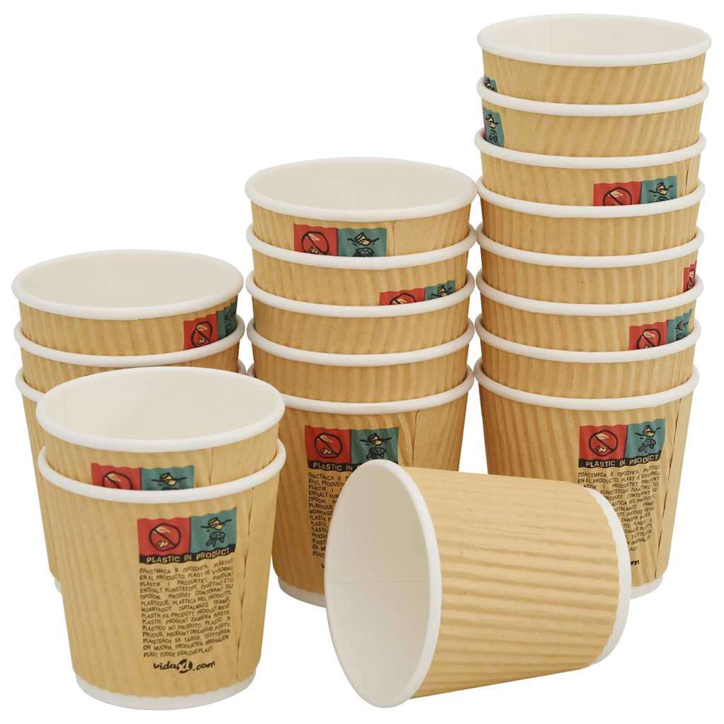 Vidaxl paper coffee cups 1000 pcoz 100 ml brown