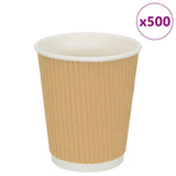 Vidaxl Paper Coffee Cups 500 pcs 8oz 200 ml brun