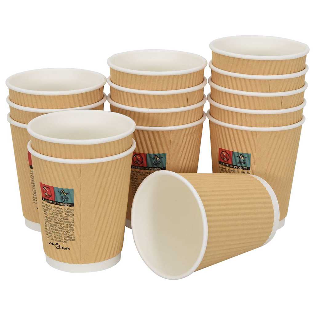 Vidaxl Paper Coffee Cups 500 pcs 8oz 200 ml brun