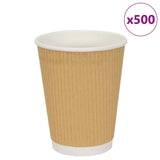 Vidaxl papírové šálky kávy 500 ks 12oz 300 ml hnědé