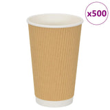 Vidaxl paper coffee cups 500 st 16OZ 400 ml brown