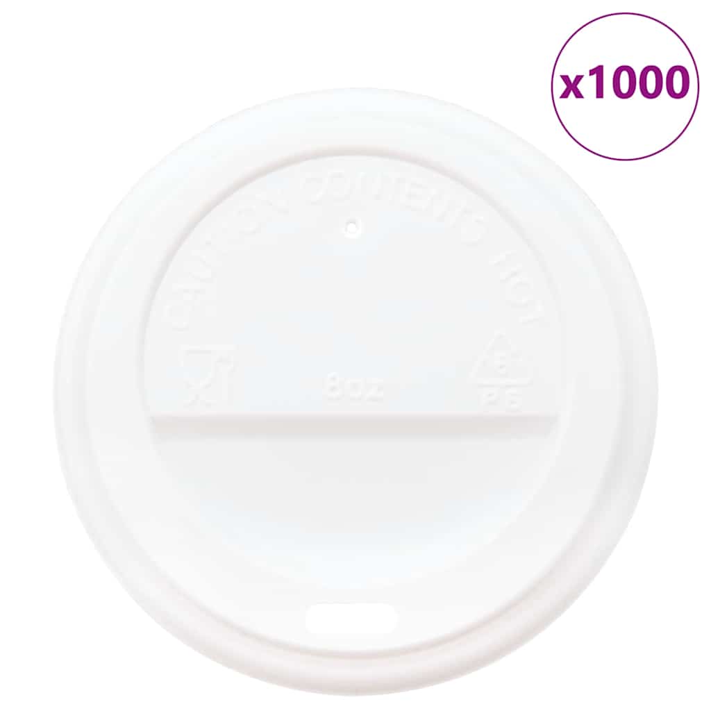 Vidaxl papierowy kawa kubek lods Ø80 mm 8 uncji 1000 st tworzyw sztucznych biały
