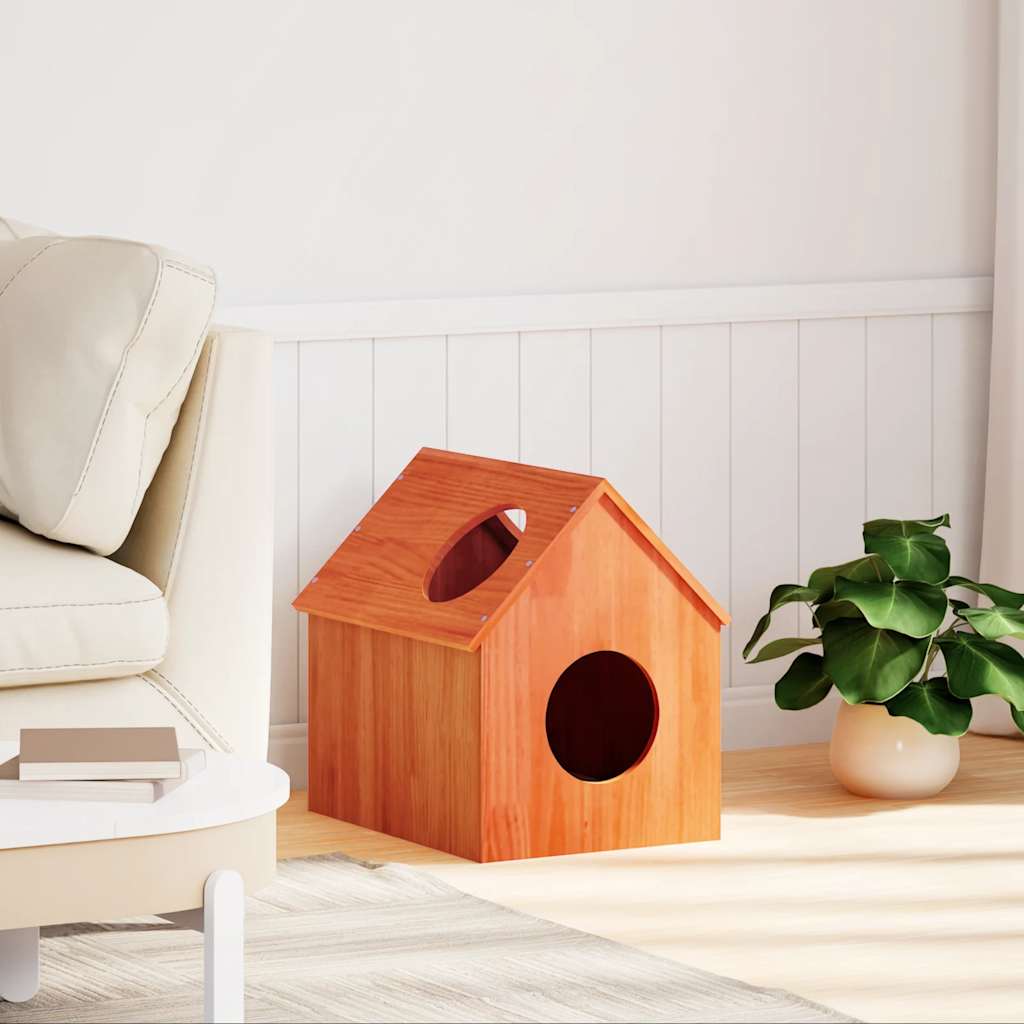 Vidaxl Kattenhuis 41x50x50 cm pevná borovice hnědá