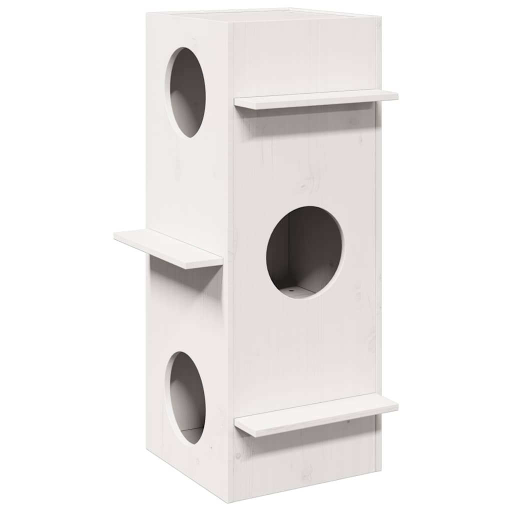Vidaxl Kattenhuis 43x43x90 cm pevná borovice bílá