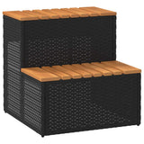VidaXL HOTTUB-OPPLEMENT 50x50x50.5cm Poly Rattan Solid Acaciahout Black