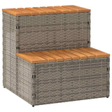 VidaXL HOTTUB-OPPLEMENT 50x50x50.5cm Poly Rattan Solid Acaciahout Gray