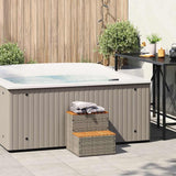 VidaXL HOTTUB-OPPLEMENT 50x50x50.5cm Poly Rattan Solid Acaciahout Gray