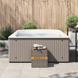 VidaXL HOTTUB-OPPLEMENT 50x50x50.5cm Poly Rattan Solid Acaciahout Gray
