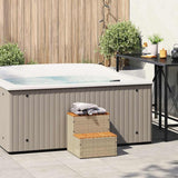 VidaXL HOTTUB-OPPLEMENT 50x50x50.5cm Poly Rattan Solid Acaciahout Beige