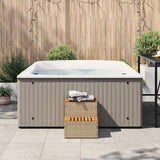 VidaXL HOTTUB-OPPLEMENT 50x50x50.5cm Poly Rattan Solid Acaciahout Beige