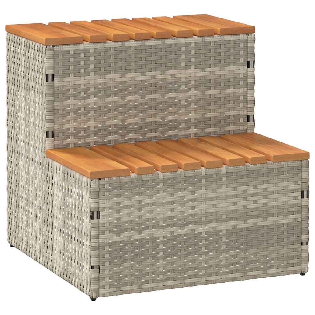 VidaXL HOTTUB-OPPLEMENT 50x50x50.5 cm Poly Rattan Solid Acaciahout