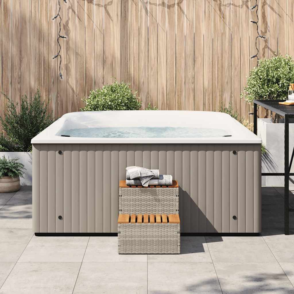 VidaXL HOTTUB-OPPLEMENT 50x50x50.5 cm Poly Rattan Solid Acaciahout