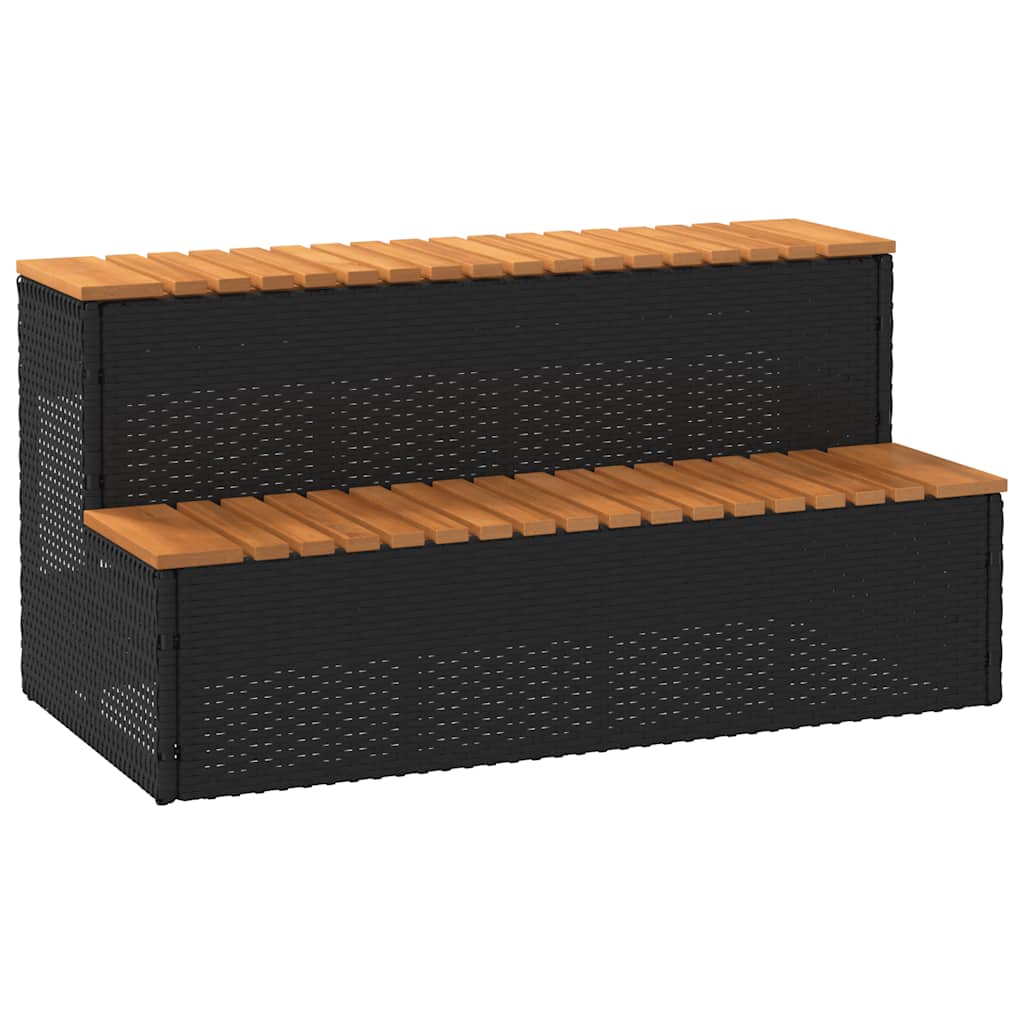 VidaXL HOTTUB-OPPLEMENT 100x50x50.5 cm Poly Rattan Solid Acaciahout