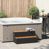 VidaXL HOTTUB-OPPLEMENT 100x50x50.5 cm Poly Rattan Solid Acaciahout