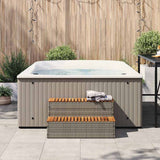 VidaXL HOTTUB-OPPLEMENT 100x50x50.5 cm Poly Rattan Solid Acaciahout