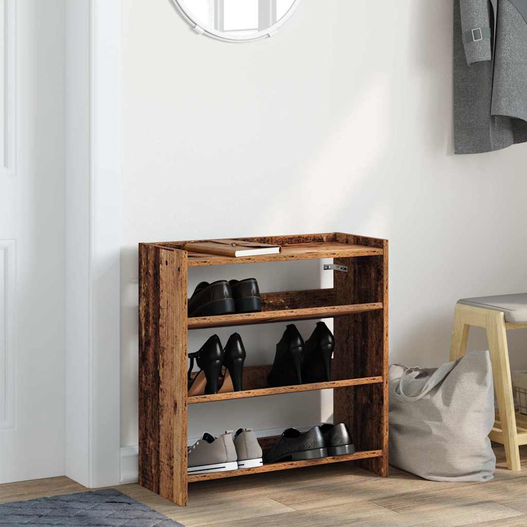 Stojan na boty Vidaxl 60x25x62 cm Zpracované dřevo staré dřevo zbarvené