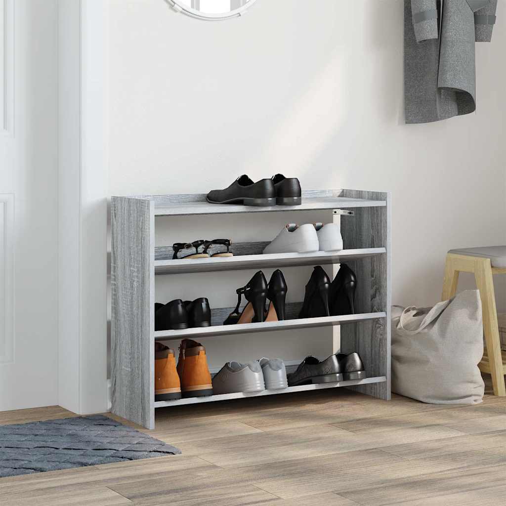 Stojan na boty Vidaxl 80x25x62 cm Zpracované dřevo šedá barva dubu Sonoma