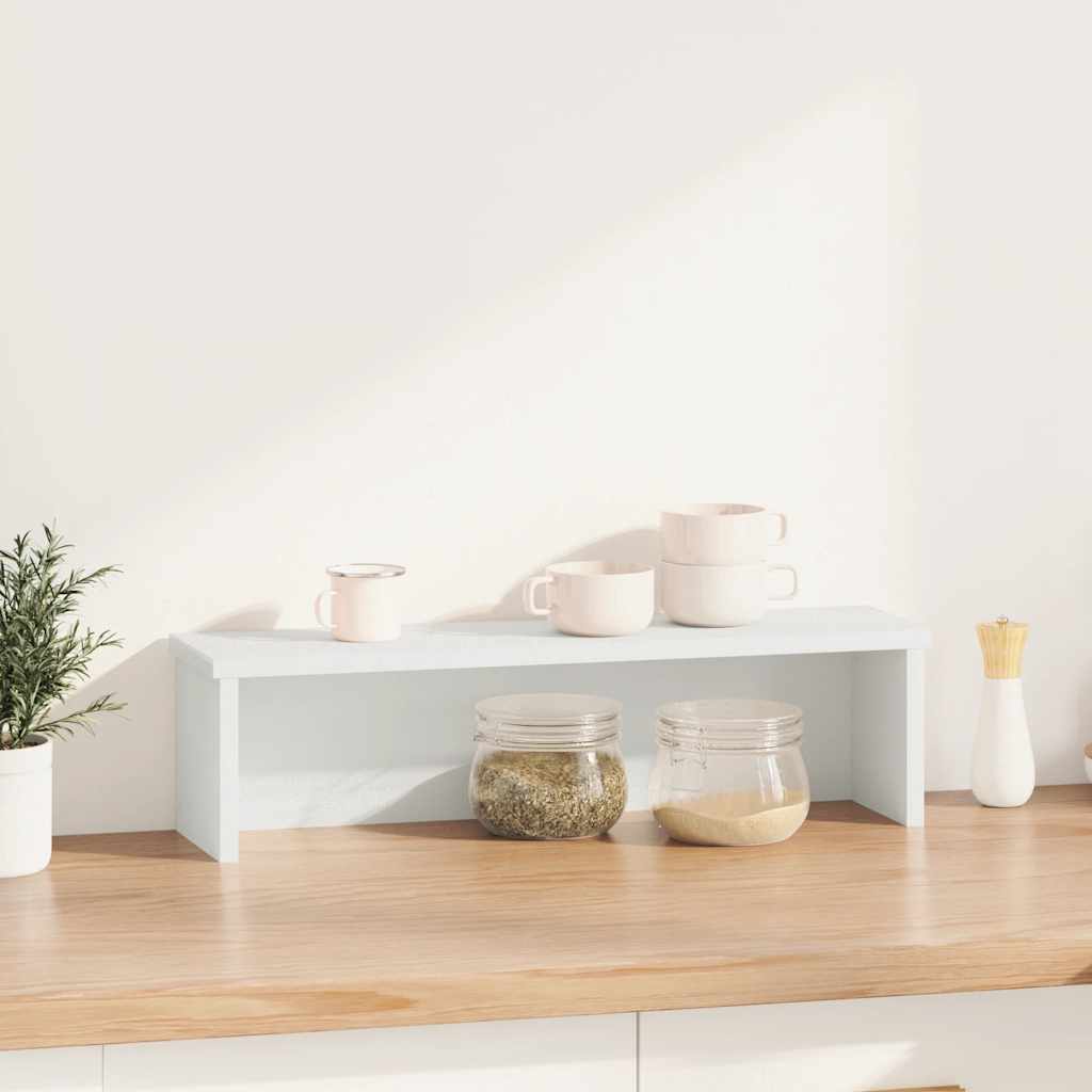 Vidaxl kitchen rack stackable 60x15x16 cm processed wood white