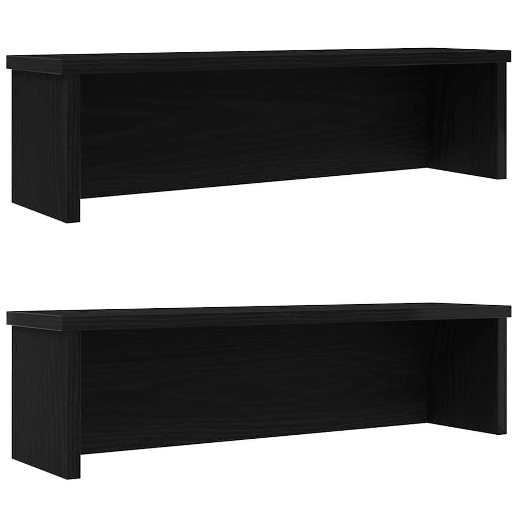 Racks de cocina Vidaxl apilables 2 pcs 60x15x16 cm negro