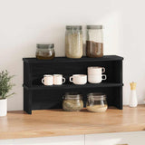 Racks de cocina Vidaxl apilables 2 pcs 60x15x16 cm negro