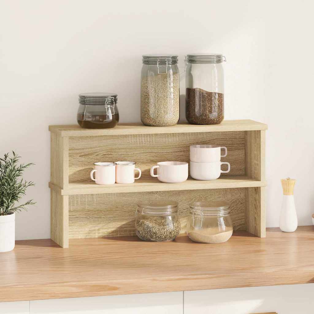 Vidaxl kitchen racks stackable 2 pcs 60x15x16 cm Sonoma oak colored