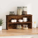 Vidaxl kitchen racks stackable 2 pcs 60x15x16 cm smoked oak colored