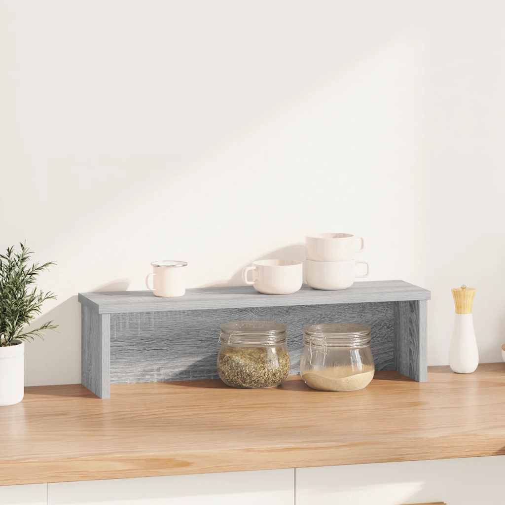 Vidaxl kitchen rack stackable 60x15x16cm processed wood gray sonoma oak