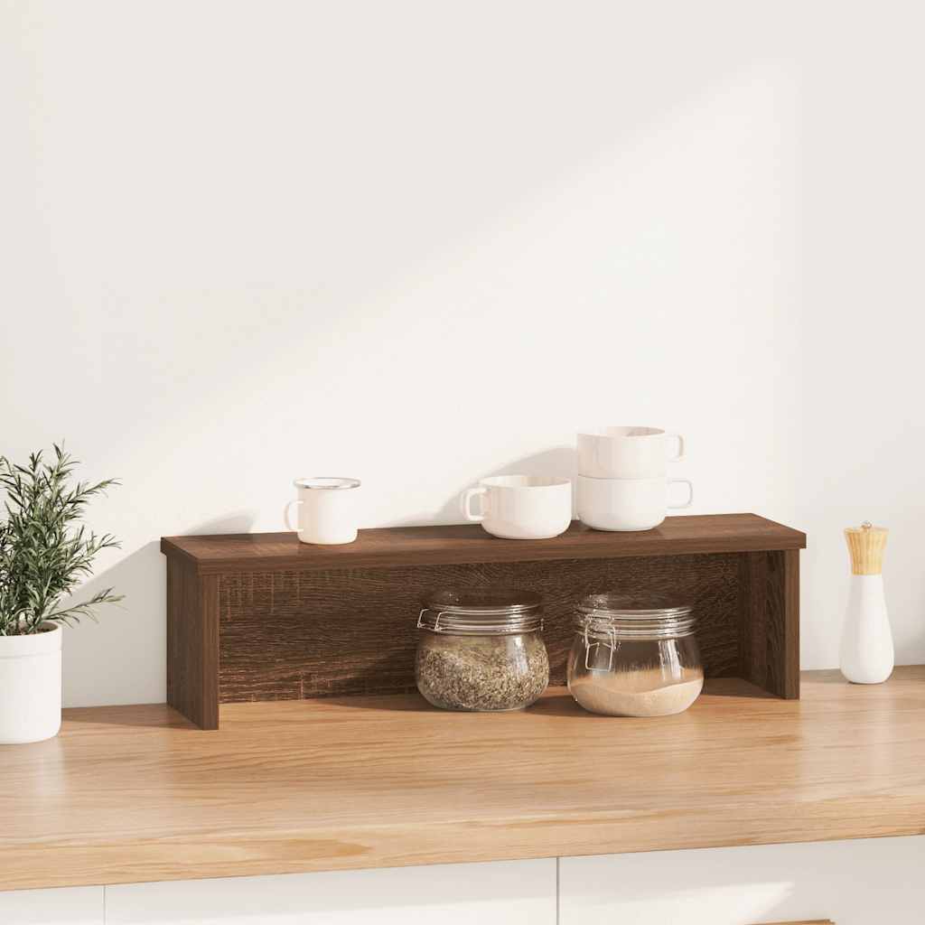Vidaxl kitchen rack stackable 60x15x16 cm processed wood brown oak color