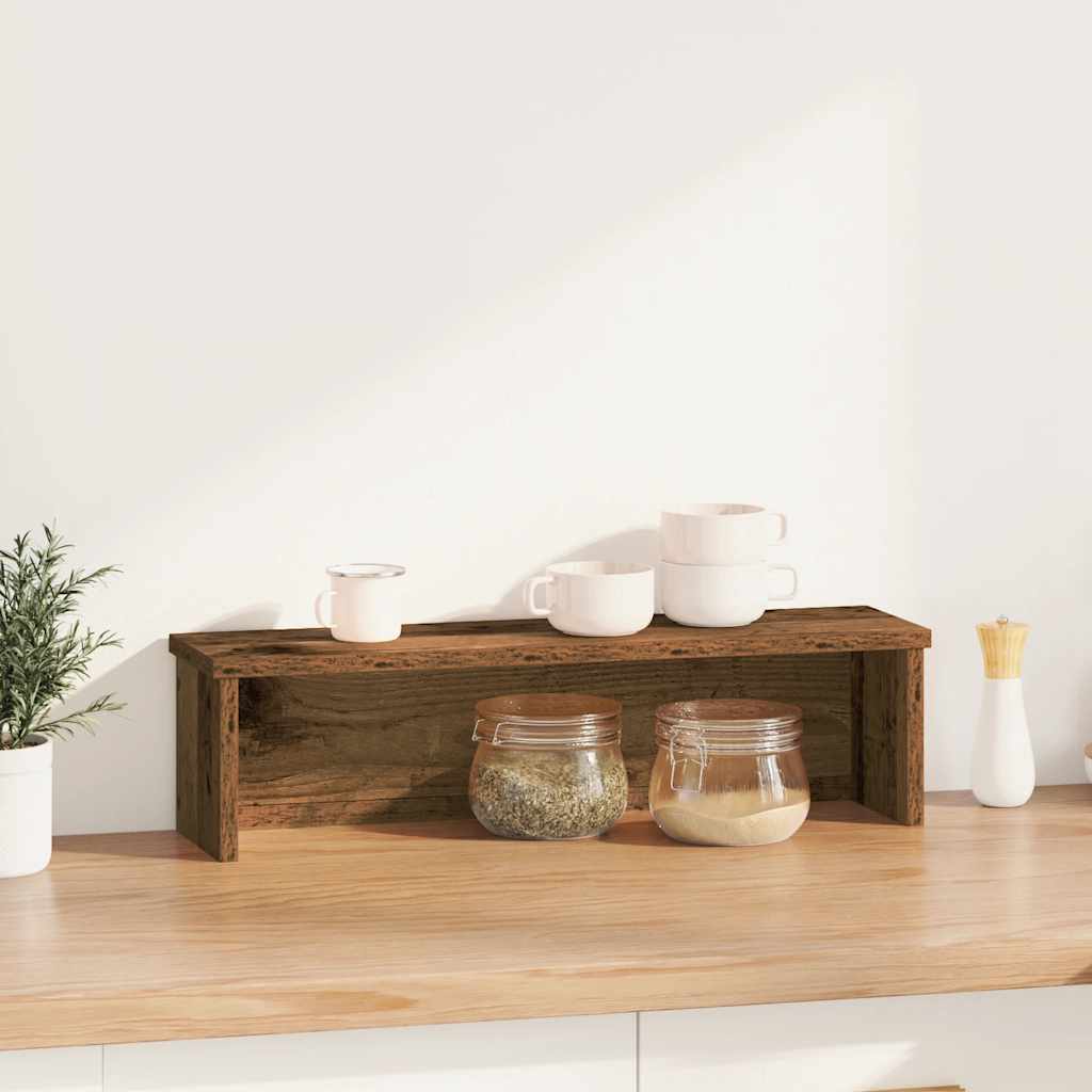 Vidaxl kitchen rack stackable 60x15x16 cm processed wood old wood colored