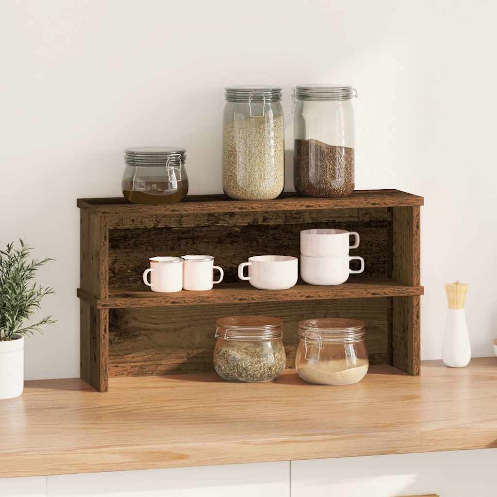 Vidaxl kitchen racks stackable 2 pcs 60x15x16 cm old wood colored