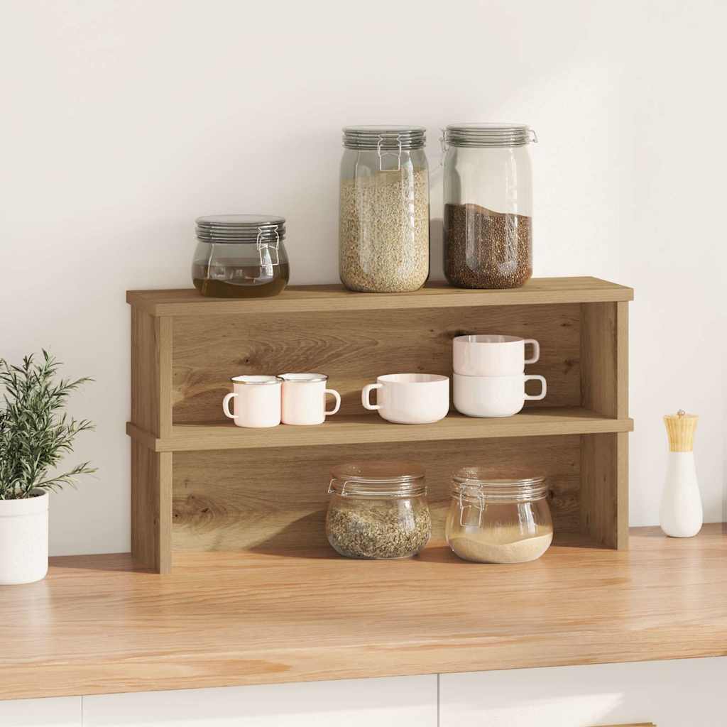 Vidaxl kitchen racks stackable 2 pcs 60x15x16 cm artisanal oak color