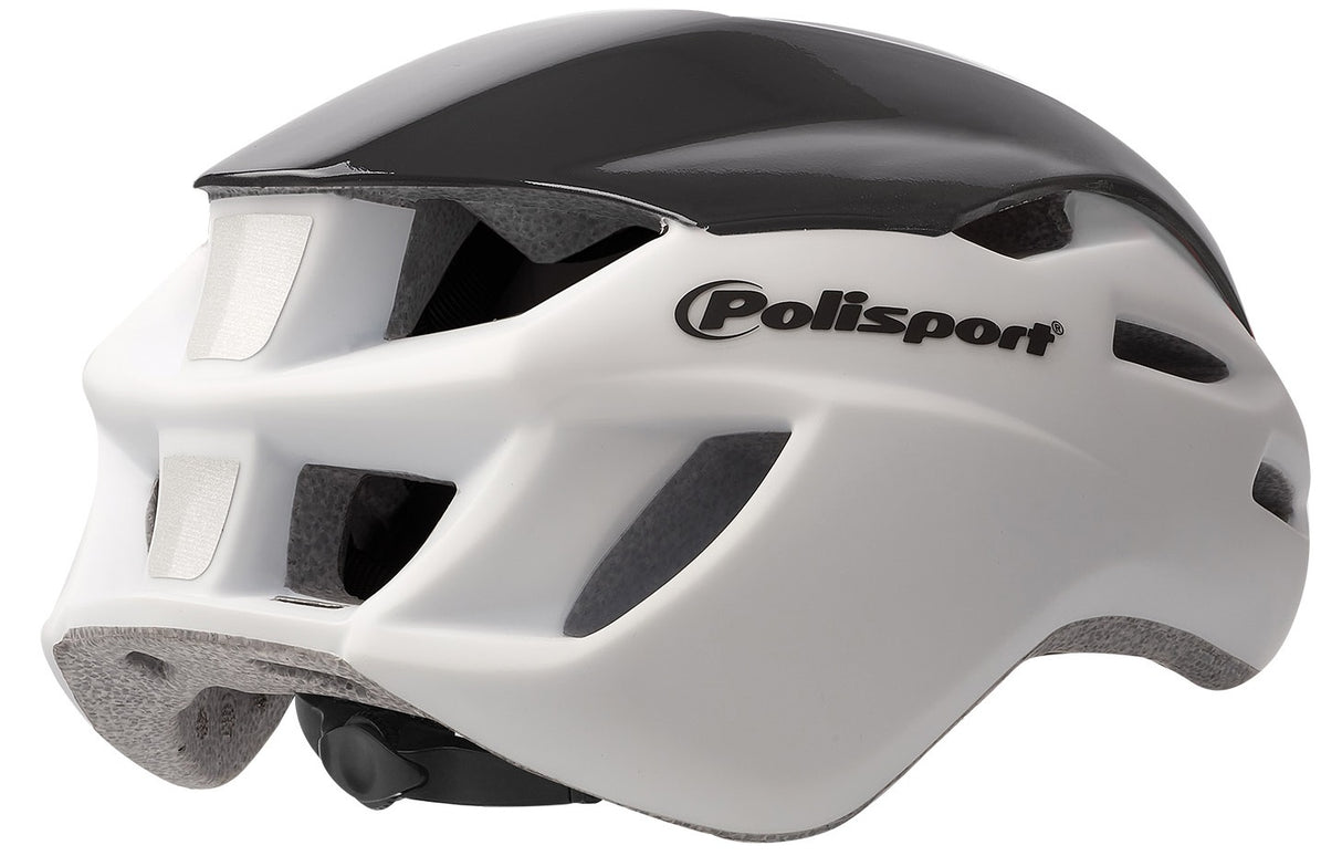 Polisport-Helm Aero Road Matt White Shine Schwarz gelb M 55-58 cm