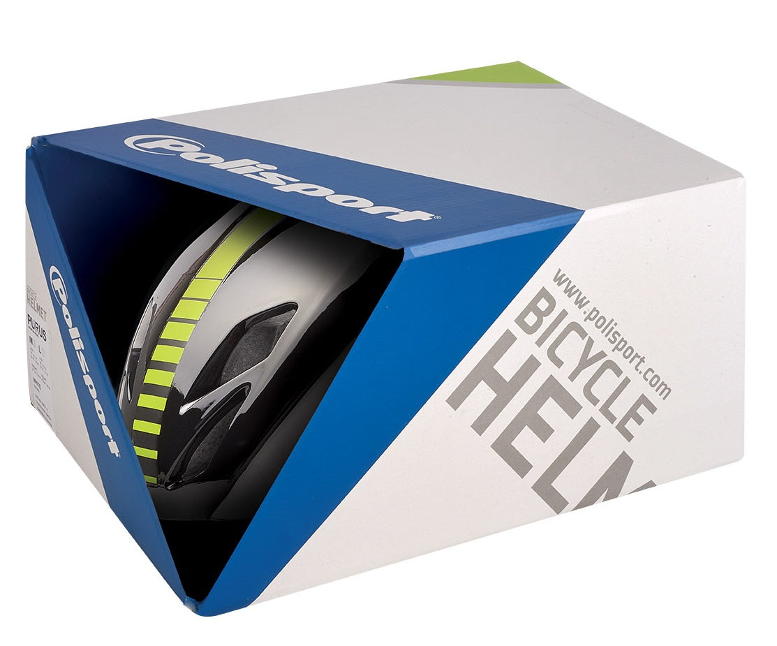 Polisport-Helm Aero Road Matt White Shine Schwarz gelb M 55-58 cm