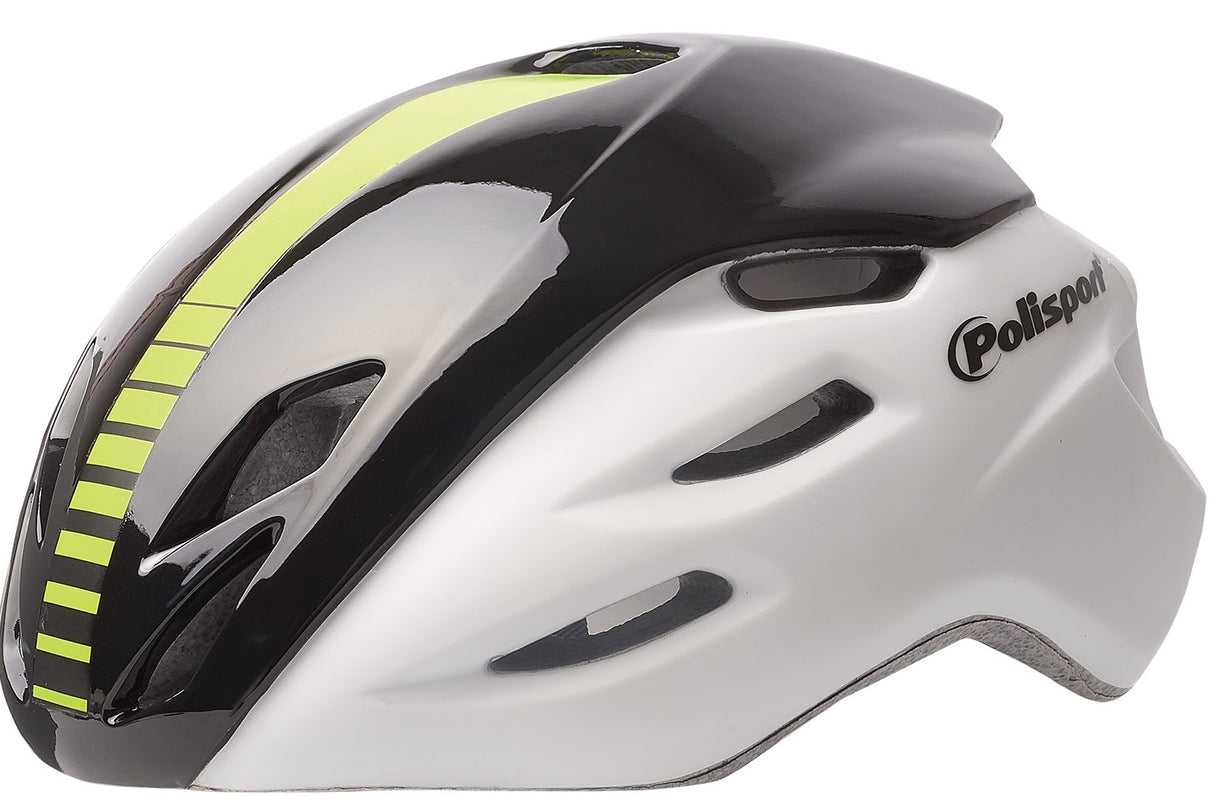 Polisport Helm Aero Road Mat Gloss bianco Giallo L 58-61 cm
