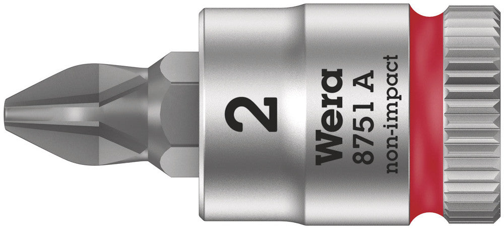 Wera 8751 A Zyklop Bit Socket with 1/4" Drive, PH 3 x 28 mm - 1 piece - 05003352001