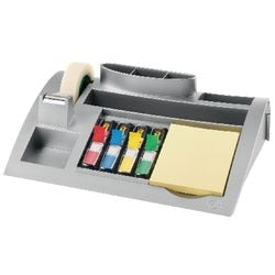 Post-it desk organizer C50 337x240x95mm silver gray + notes, index, magic tape