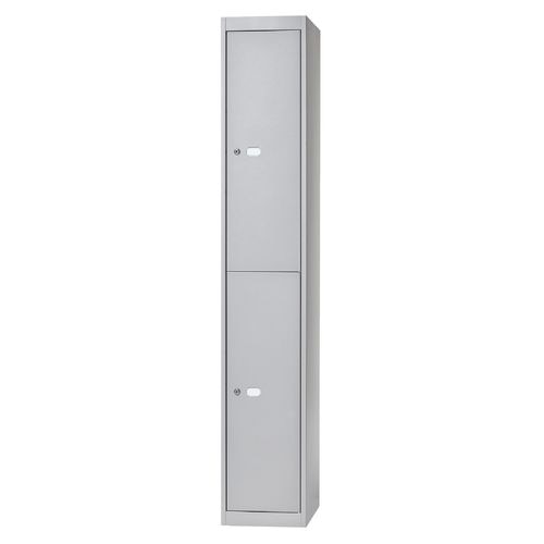 Locker 2 compartimenten clk182 30,5x45,7x180,2cm zilvergrijs