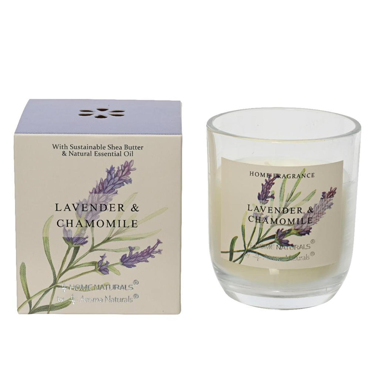 Decoris geurkaars in glas lavendel h9cm