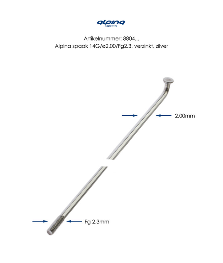Alpina Spaky 266-14 Ø2,33mm FG 2.3 zinco (144 pezzi)