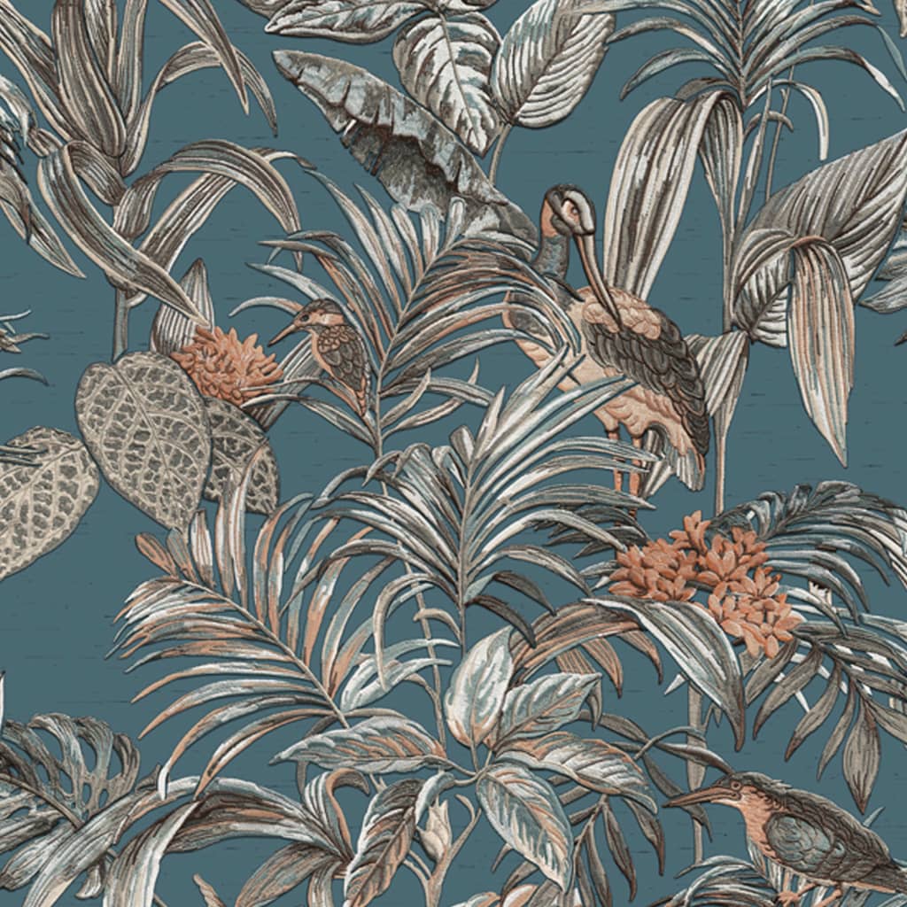 Wallcovering olandese Wallpaper Bird of-Paradise Blue